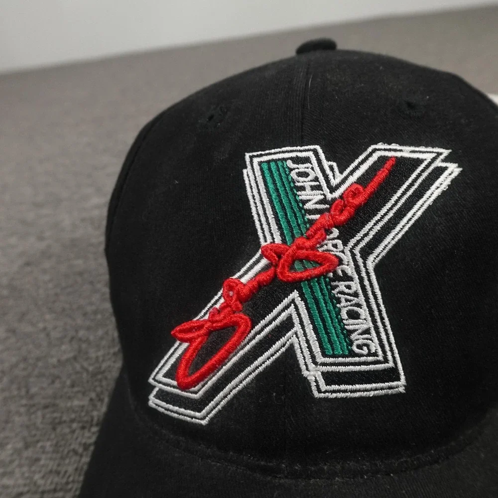 John Force Racing Hat Cap Strap Back Mens One Size Black NHRA Signed Main Gate